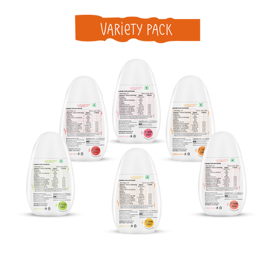 Variety Pack of 6 (Mango Peach, Zesty Orange, Lemon Iced Tea, Watermelon Mint, Strawberry Lemonade & Lemon Mint).