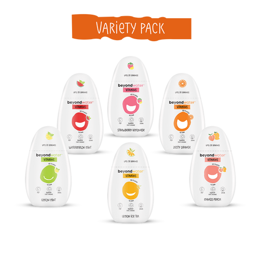 Variety Pack of 6 (Mango Peach, Zesty Orange, Lemon Iced Tea, Watermelon Mint, Strawberry Lemonade & Lemon Mint).
